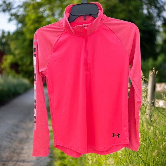 Under Armour Heatgear Hot Pink Long Sleeve Athletic Performance Top - Picture 3 of 9